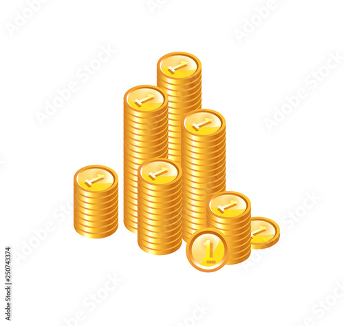 vector illustration of stacks of gold coins, capital