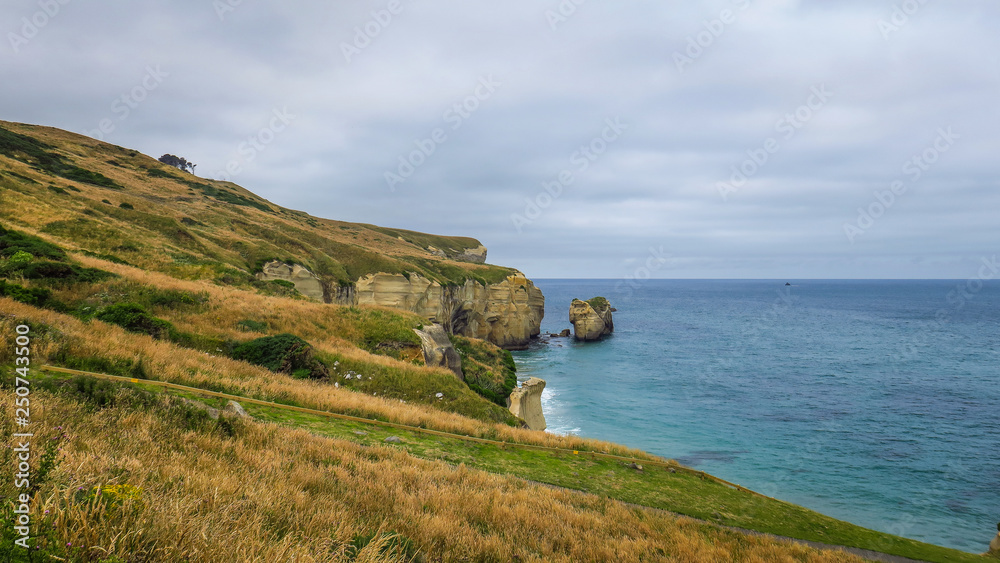 Tunnel Beach near Dunedin in New-Zealand