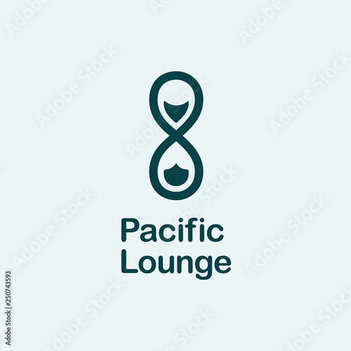 Time and eternity vector logotype illustration concept isolated on white background