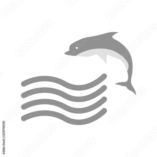Vector Swimming Dolphin Icon