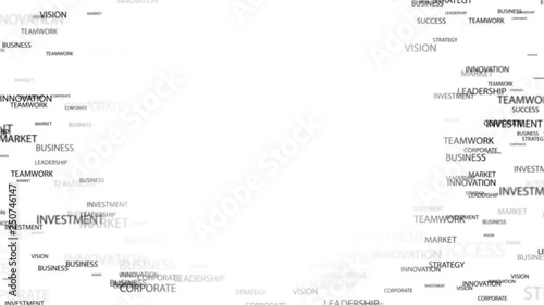 Business related words seamless loop on white background and center sopy space  photo