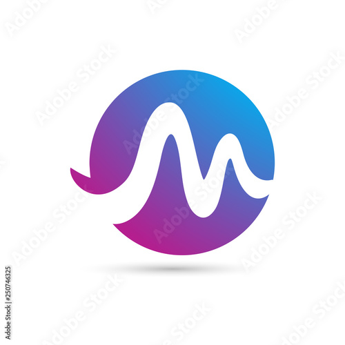 Vector illustration concept of M letter logo symbol. Colorful on white background