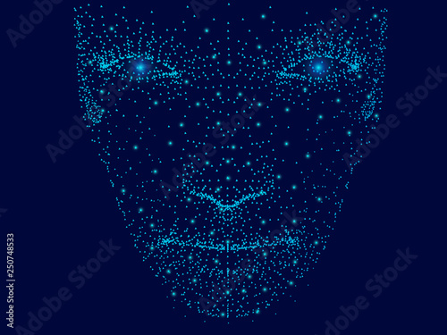 Human face with dots