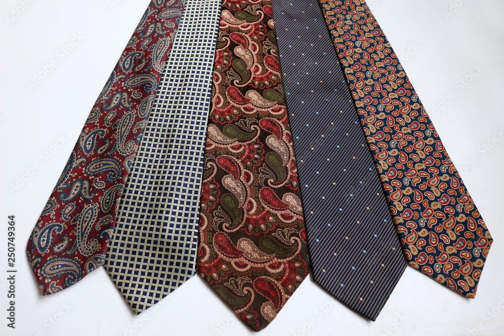 Silk Ties on White Background Silk Ties on White Background