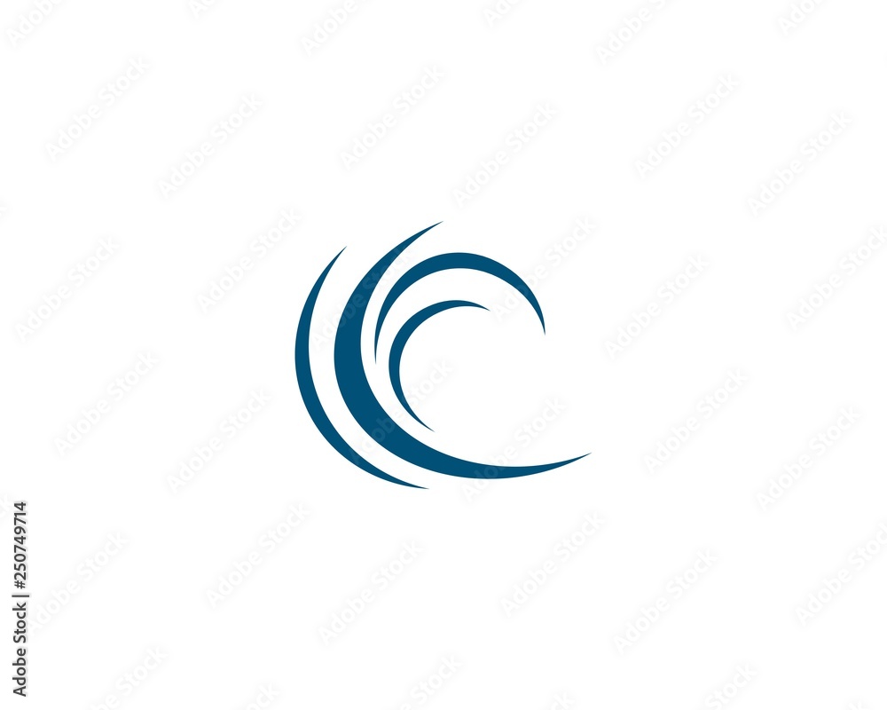 Water wave logo illustration Water wave logo illustration