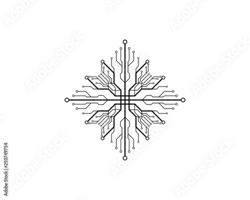 Circuit logo template vector icon illustration design