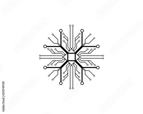 Circuit logo template vector icon illustration design
