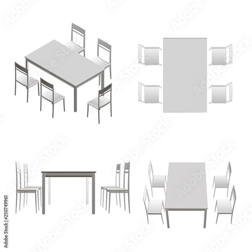 Set with table and chairs