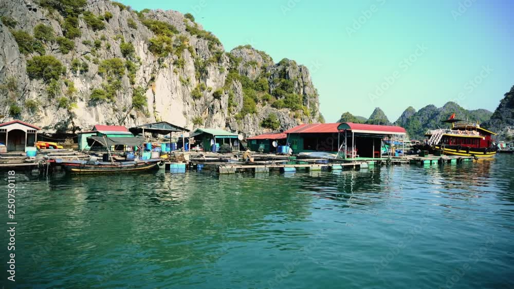 Floating Fishing Village In The Ha Long Bay. Cat Ba Island, Vietnam. Floating Fishing Village In The Ha Long Bay. Cat Ba Island, Vietnam.