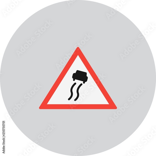 Vector Slippery Road Sign Icon