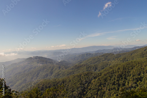 Beautiful viewpoint on Doi Tung hills in Chiang Rai Province, Thailand.