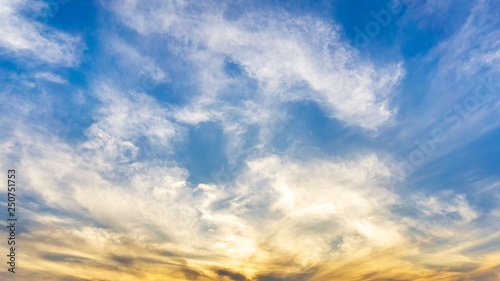 Panorama morning sky and clouds nature background
