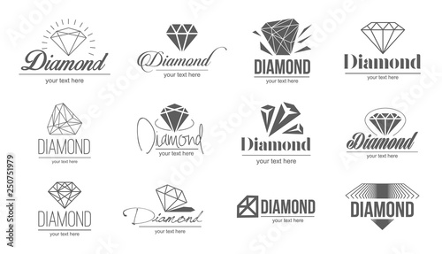 Vector illustration concept of diamond logo. Icon on white background