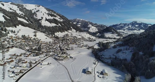 drone view of rougement and gstaad