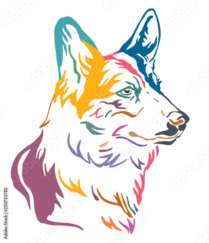 Colorful decorative portrait of Dog Welsh Corgi vector illustration