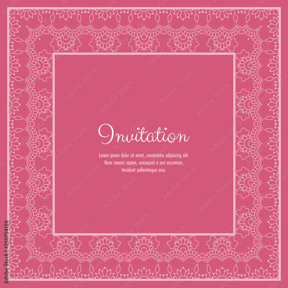 Abstract ornamental lace frame for greeting card or invitation Abstract ornamental lace frame for greeting card or invitation