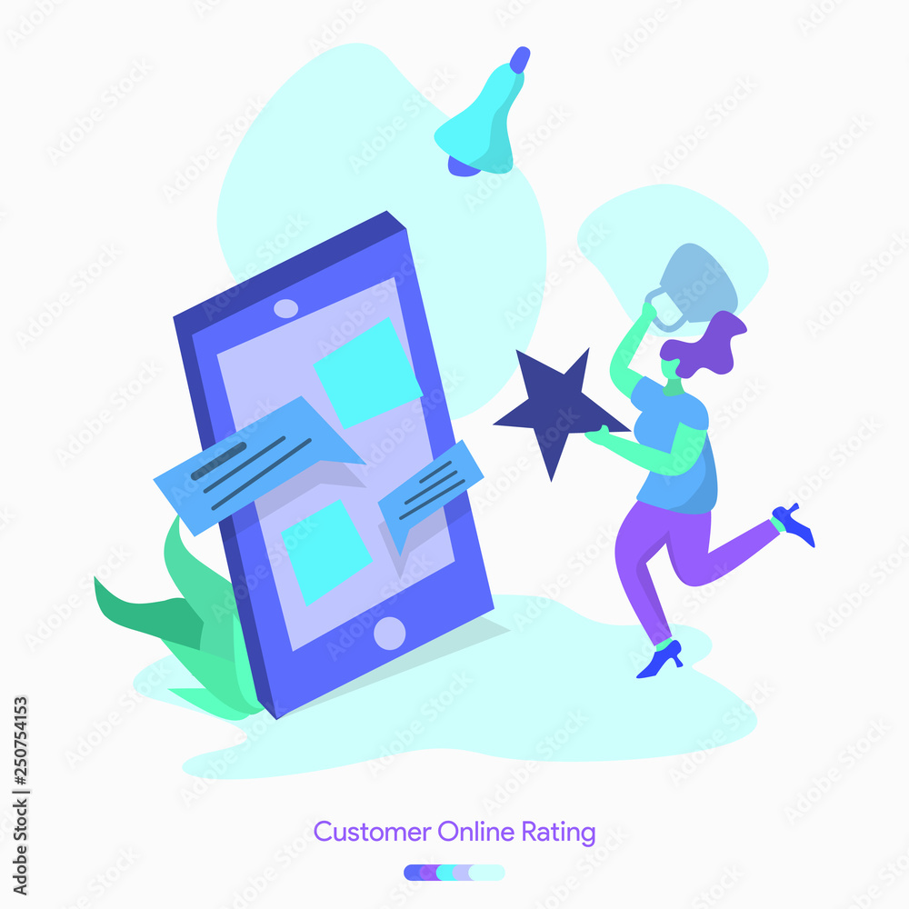 illustration Customer Online Rating illustration Customer Online Rating