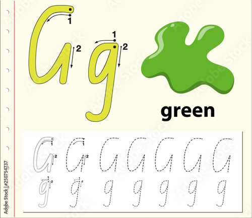 Letter G tracing alphabet worksheets