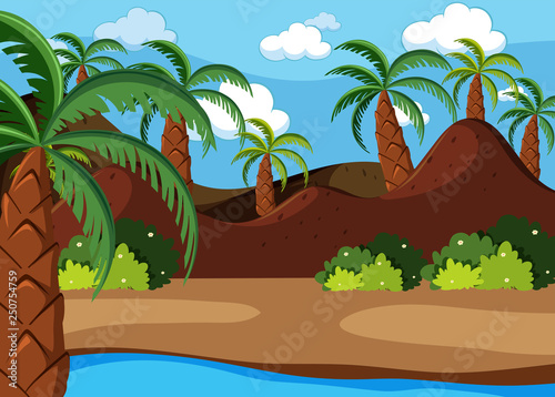 A prehistoric nature scene