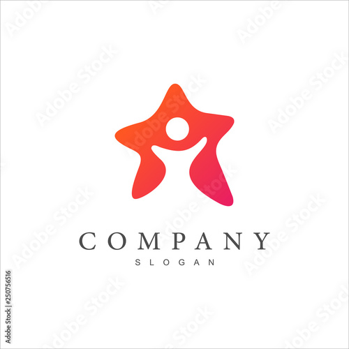 Star Kids Logo Template, Creative Kids Logo, Smart Kids Logo