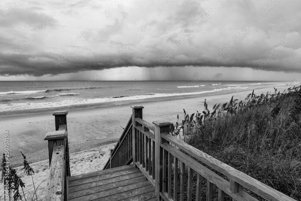 Storm on the horizon in beach setting