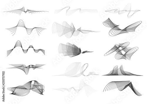 Vector sound waves set. Audio Player. Audio equalizer technology, pulse musical. Vector illustration