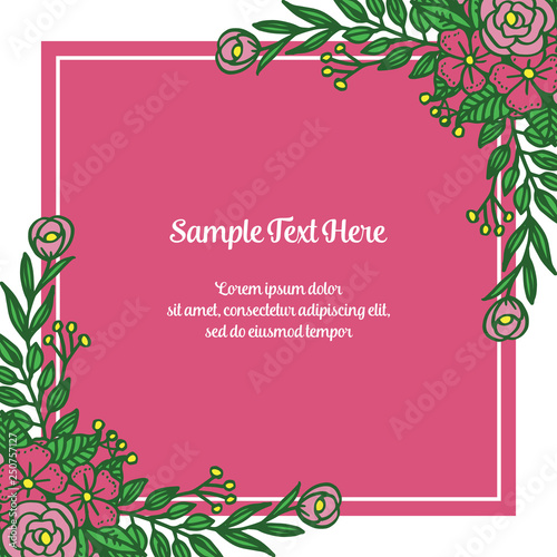 Vector illustration your sample text here with decoration frame flower hand drawn