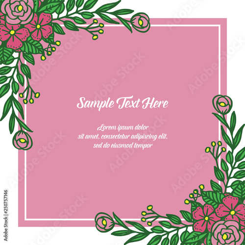 Vector illustration your sample text here with decoration frame flower hand drawn