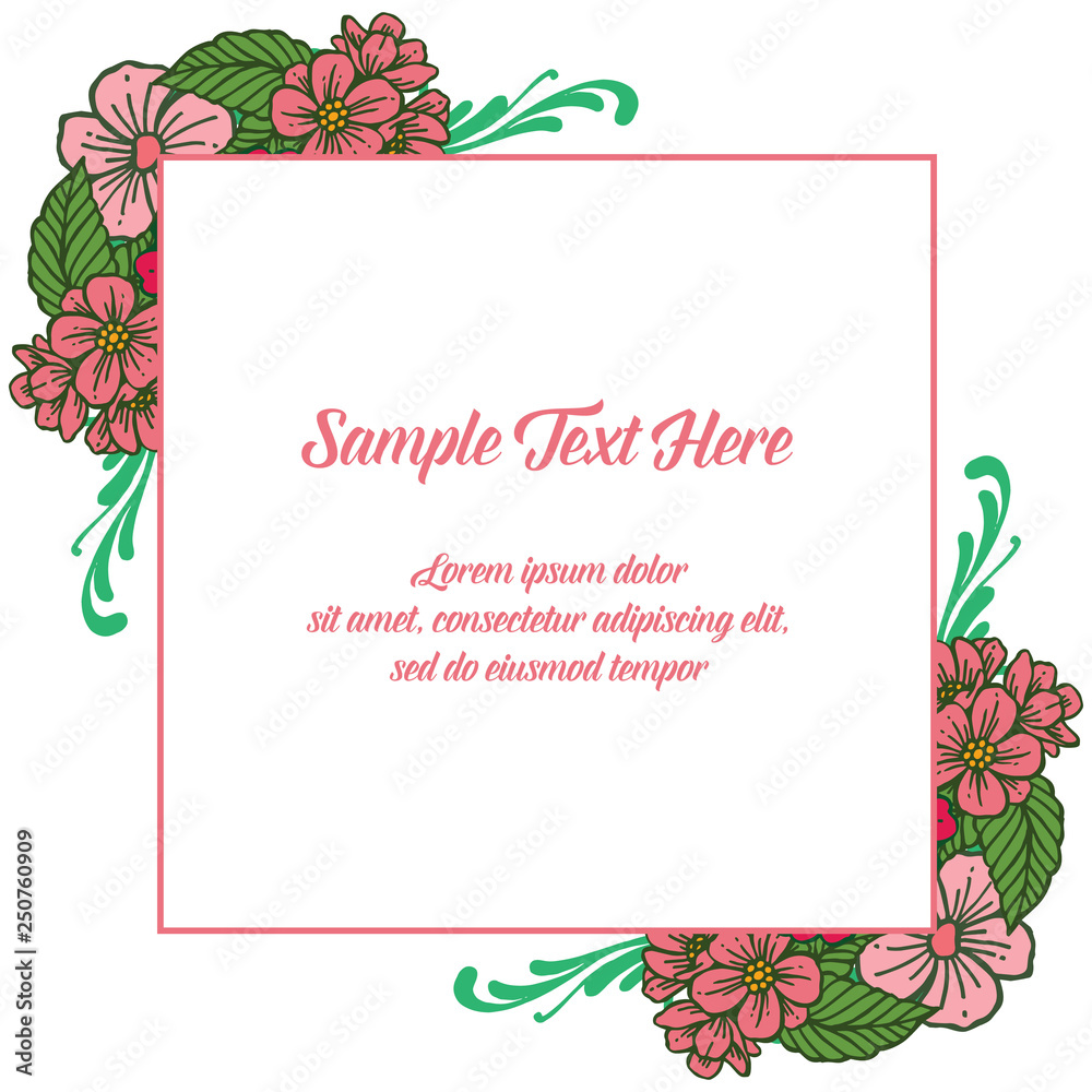 Vector illustration your sample text here with flower design frame hand drawn