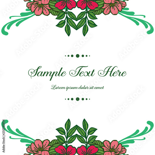 Vector illustration your sample text here with flower design frame hand drawn