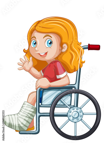 Young girl in wheelchair