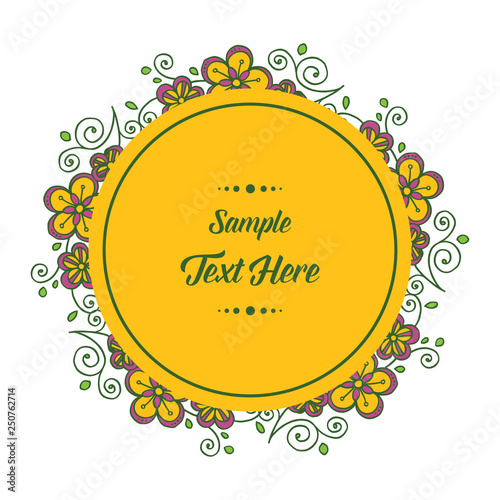 Vector illustration flower style frame with your sample text here hand drawn