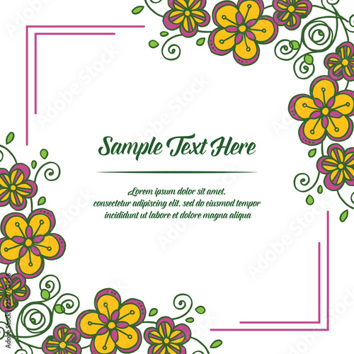 Vector illustration flower style frame with your sample text here hand drawn