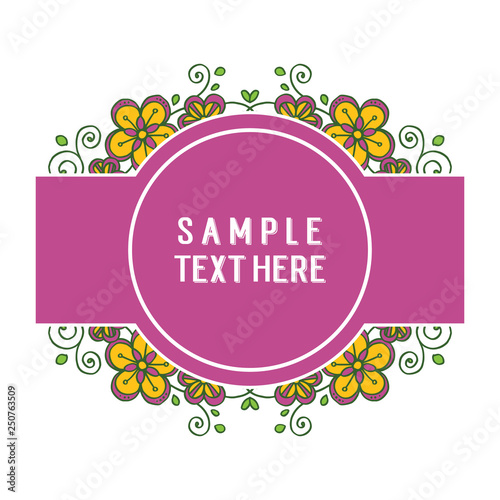 Vector illustration your sample text here with orange flower frame hand drawn