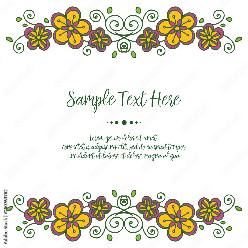 Vector illustration your sample text here with orange flower frame hand drawn