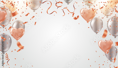 Happy Confetti helium balloon isolated in the air.for birthday, anniversary, celebration, event design. Vector illustration