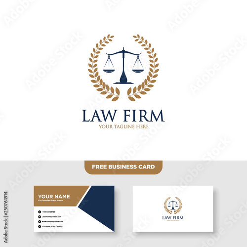 Law Firm Logo, Attorney Logo - Vector, Free Bussines Card Mockup