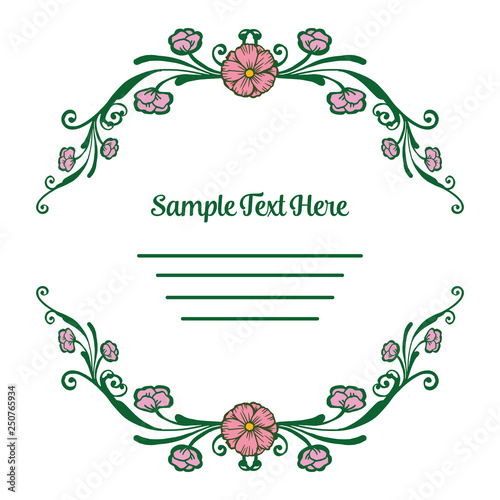 Vector illustration frame ornate flower with your sample text here hand drawn