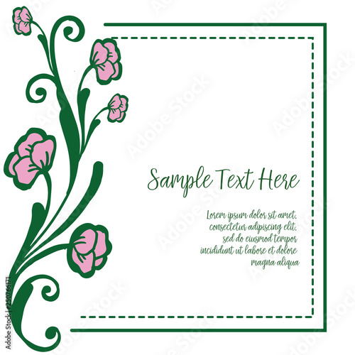 Vector illustration frame ornate flower with your sample text here hand drawn