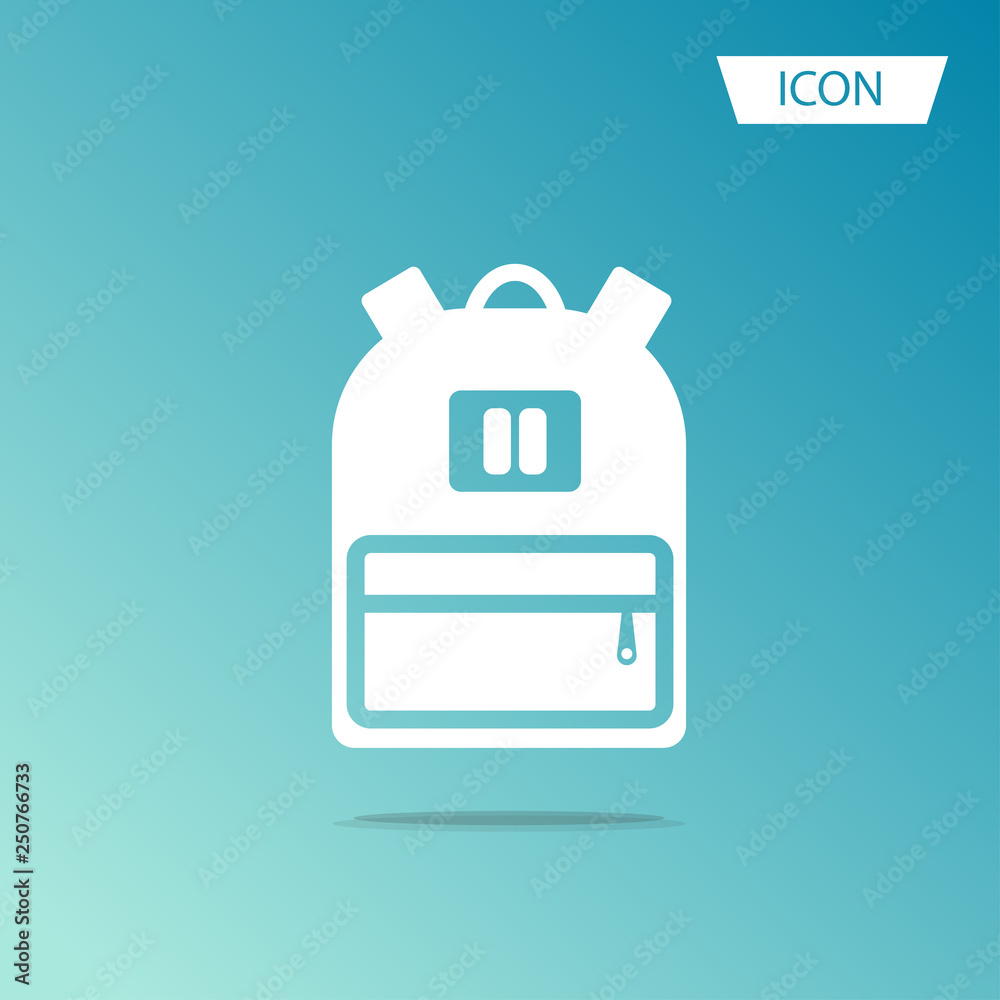Backpack icon vector isolated on white background.