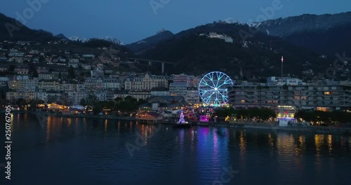 earial view of montreux in winter