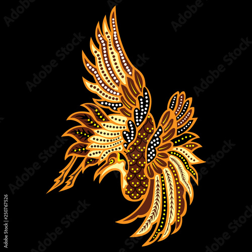 Batik Illustration of Birds From Indonesia.  Simple and Elegant, Suitable For Use With Patterns, Fabric, Screen Printing, Cloth, Etc