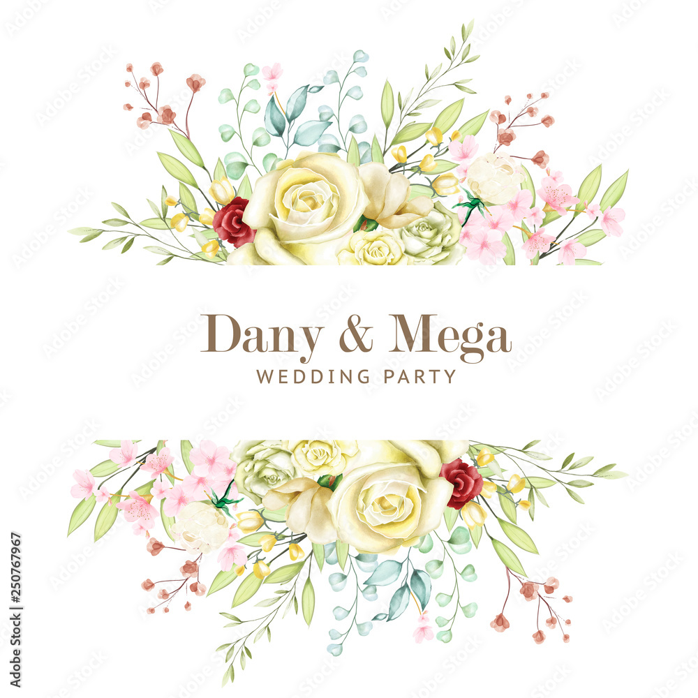 wedding floral watercolor card 