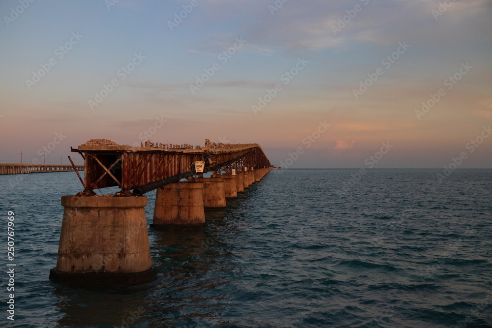 Bahia Honda Rail Bridge at sunset, Florida Keys