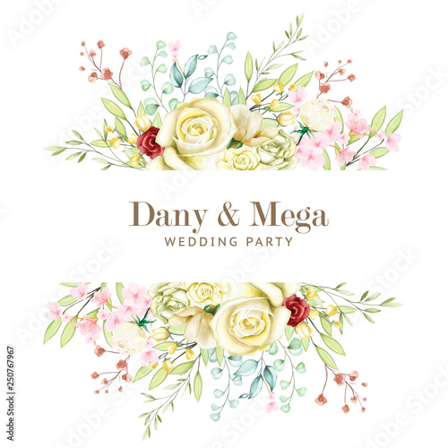 wedding floral watercolor card 