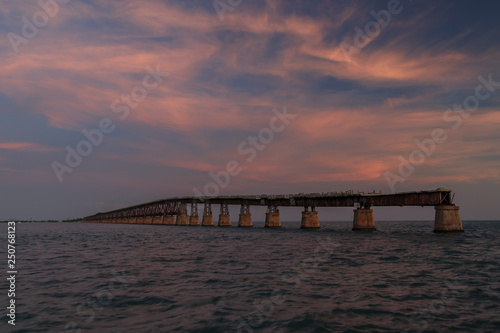 Bahia Honda Rail Bridge at sunset  Florida Keys