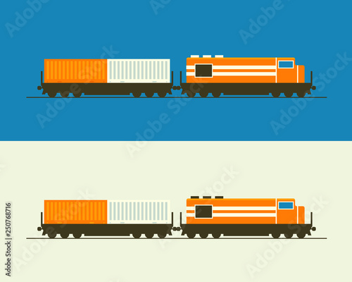 Train with the railway carriage