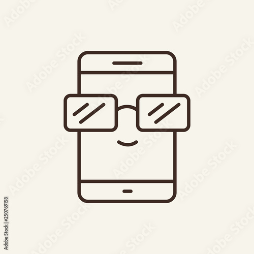 Smart phone line icon