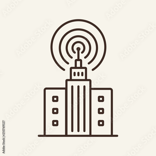 Broadcasting line icon