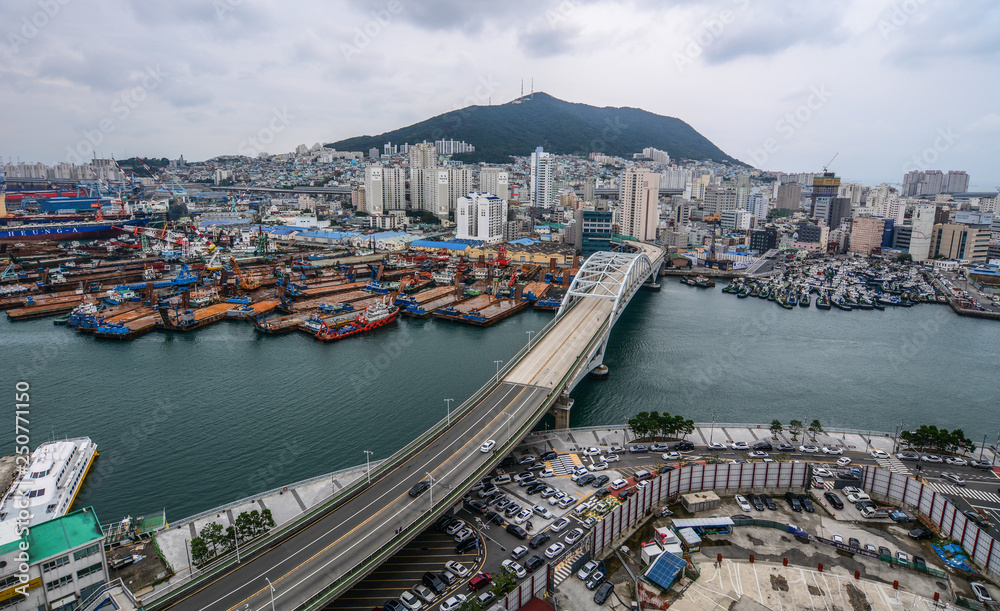 Fototapeta premium Aerial view of Busan, South Korea